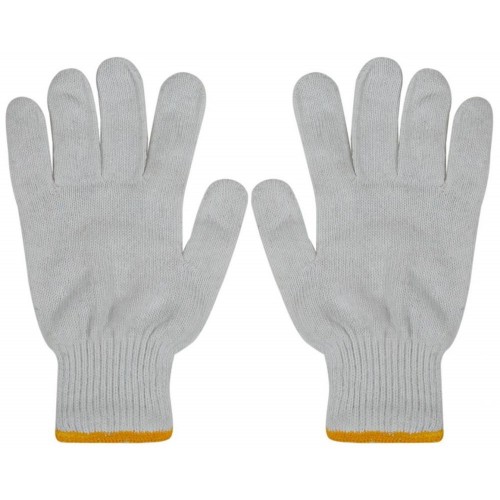 Cotton Bleached White & Gray Glove NH20