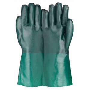 Green PVC Double Dipped Rough Finish Gloves DDR 101