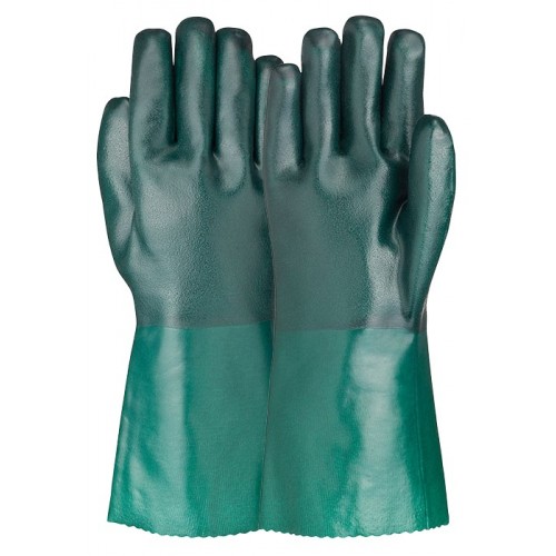 Green PVC Double Dipped Rough Finish Gloves DDR 101