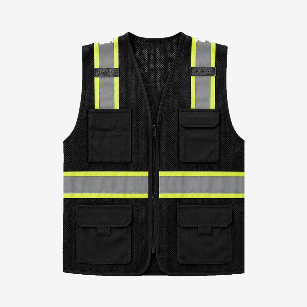 Black Meshnet Hi-Vis Safety Vest SVB1212