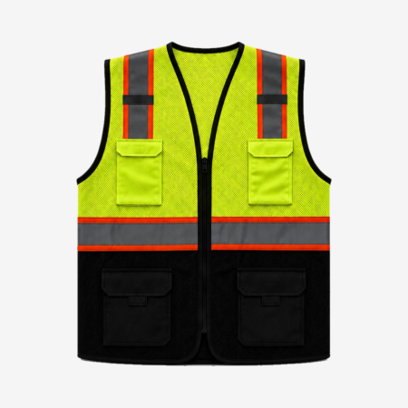 Neon Green & Black Meshnet Hi-Vis Safety Vest SVYB1213