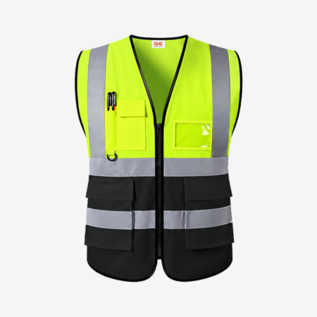 Q&Q Hi-Vis Safety Vest Yellow/Black