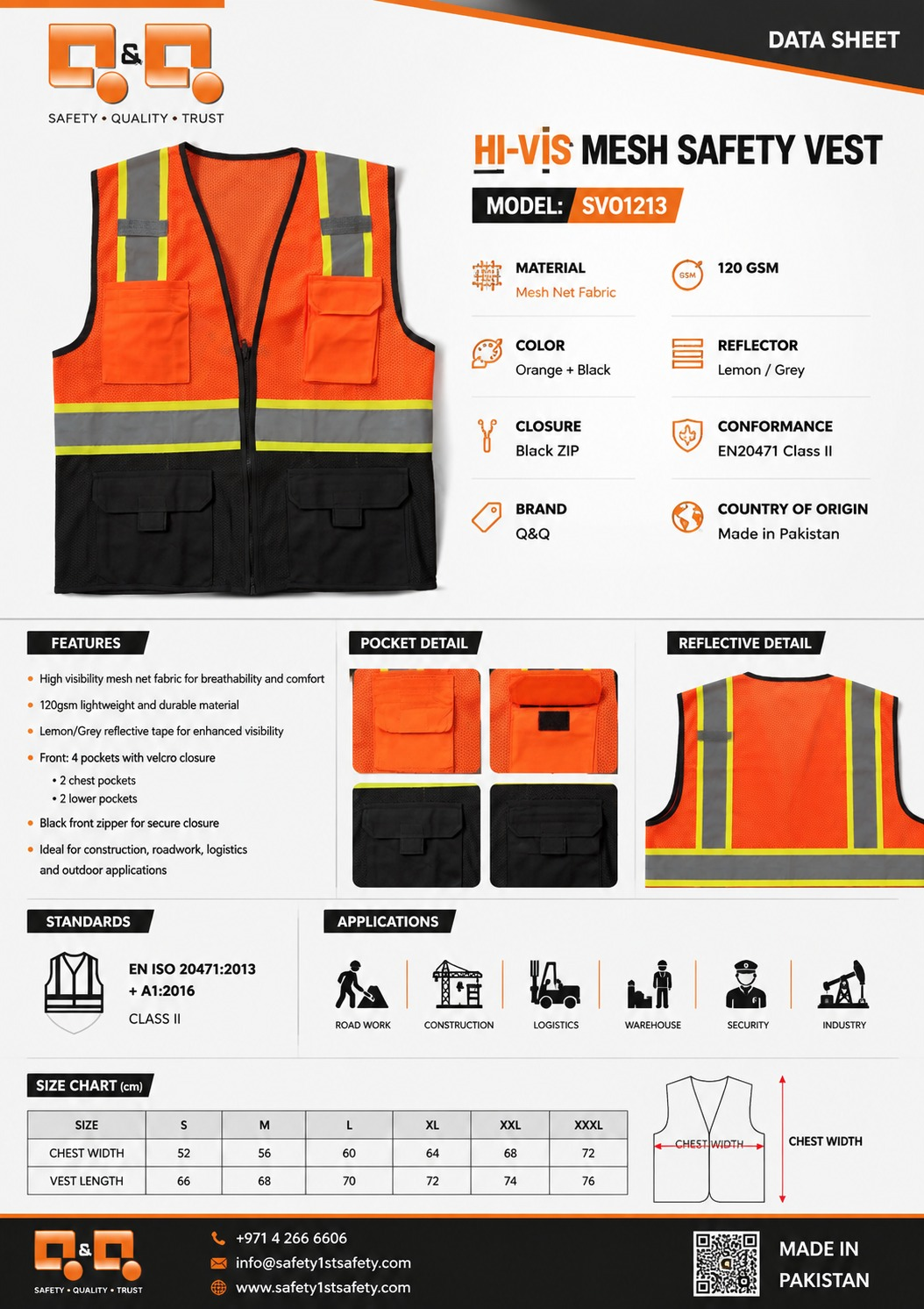 Hi-Vis Mesh Safety Vest SV01213 - Image 2