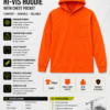 Orange Hi-Vis Hoodie with Chest Pocket TOH1211