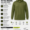 Off-Green Hi-Vis Hoodie with Chest Pocket